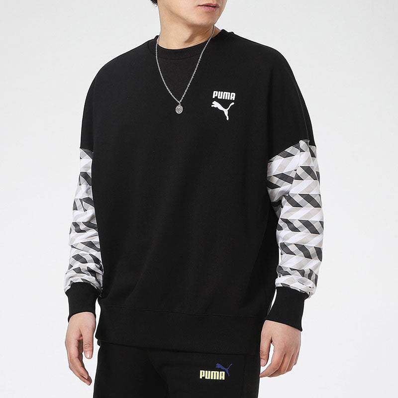 PUMA Kontrast Crew Neck Sweater 'Black White' 531488-51
