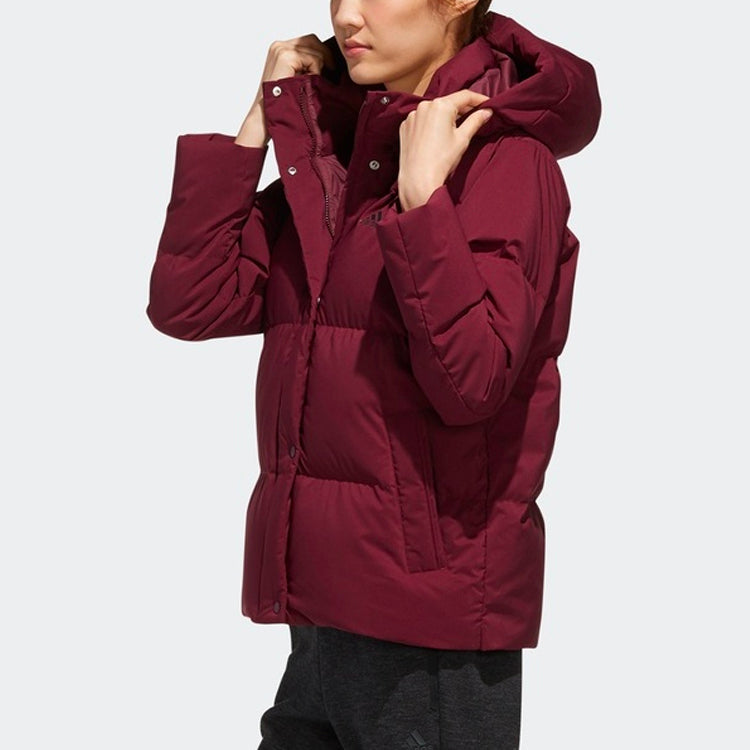 (WMNS) adidas Outdoor Short Hooded Down Jacket Purple EH3984