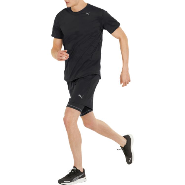 PUMA Graphic 2-In-1 5 Running Shorts 'Black' 521049-51
