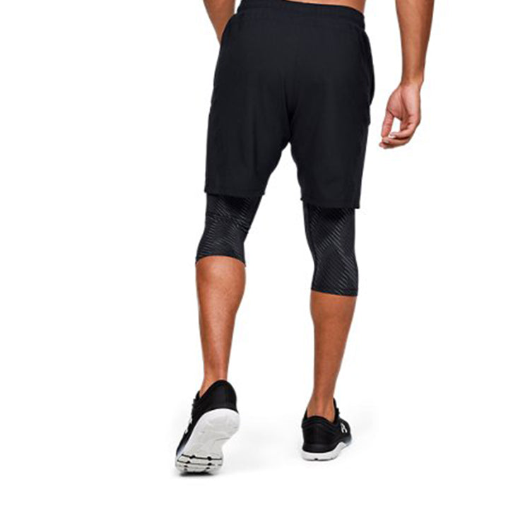 Under Armour Launch SW Long 2-in-1 Logo Shorts 'Black' 1355480-001