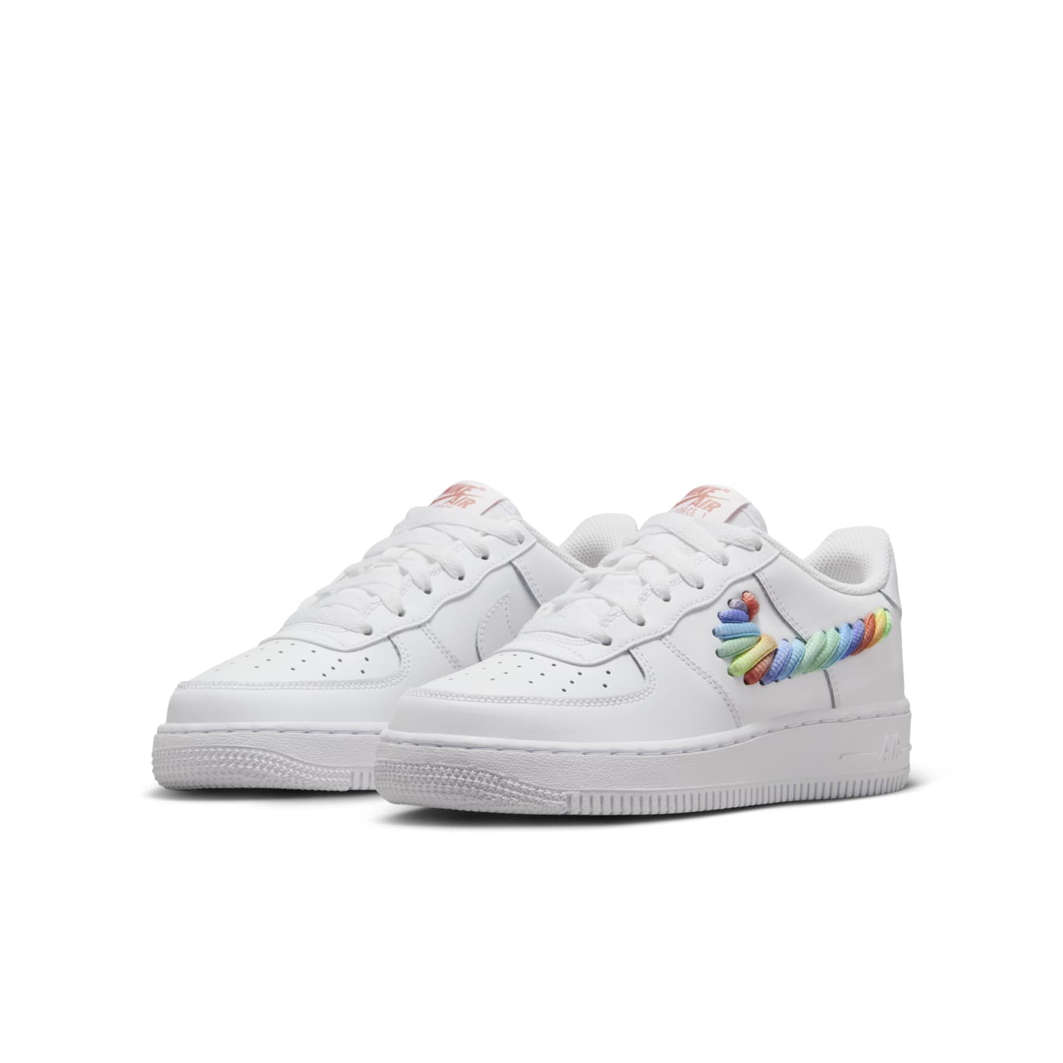 (GS) Nike Air Force 1 Low 'Rainbow Lace Swoosh' FQ4948-100