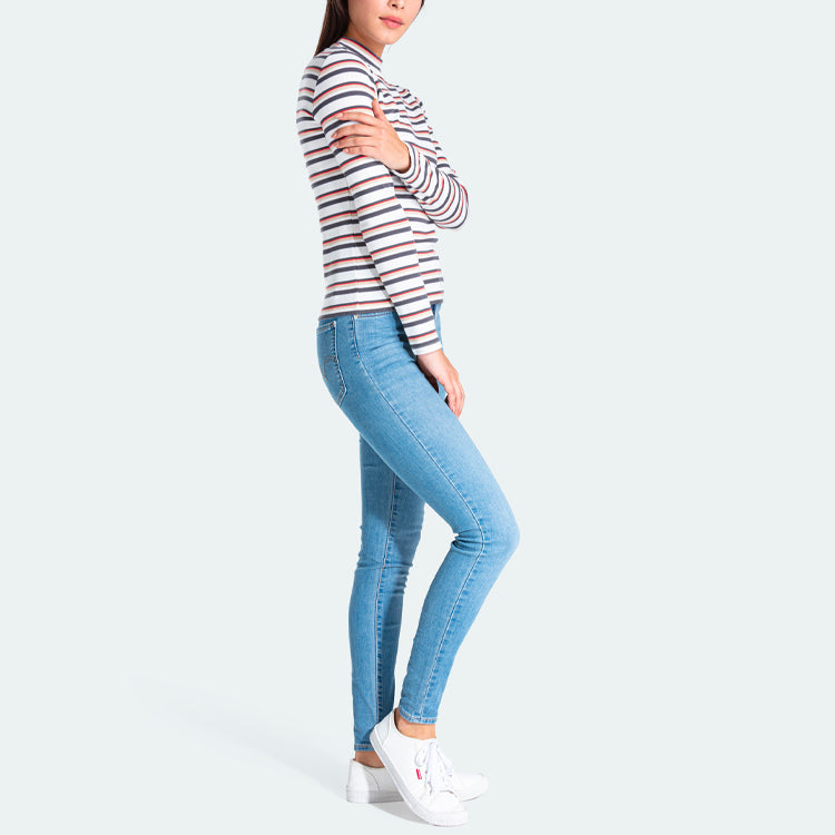 Levis Half Turtleneck Stripe Design Long Sleeves Multicolor Stripe T-Shirt 85374-0000