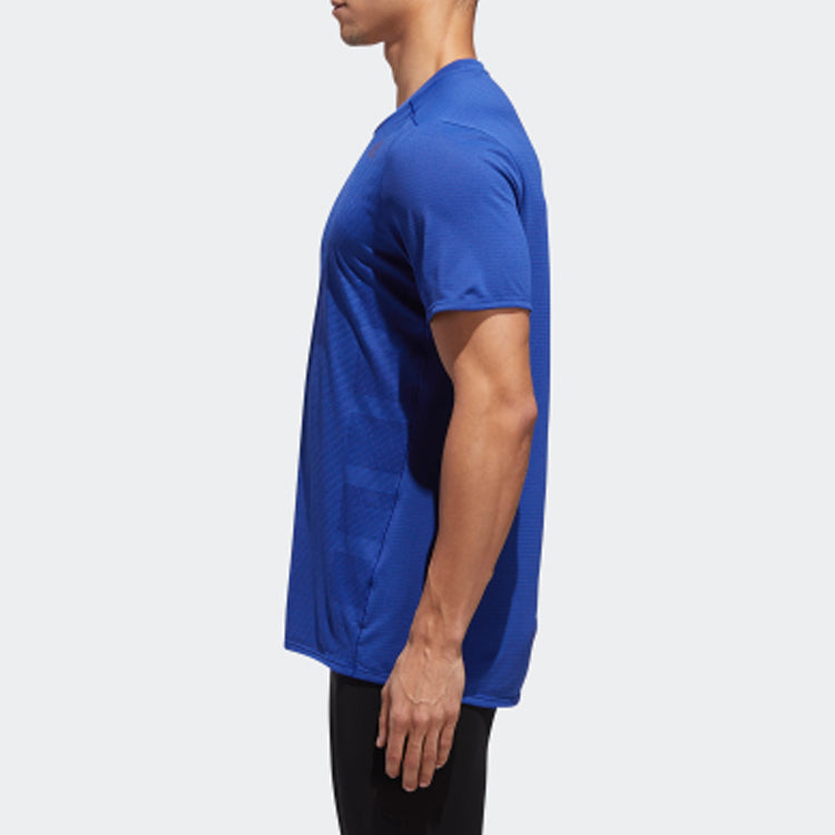 adidas Running Sports Round Neck Short Sleeve Blue CZ8727