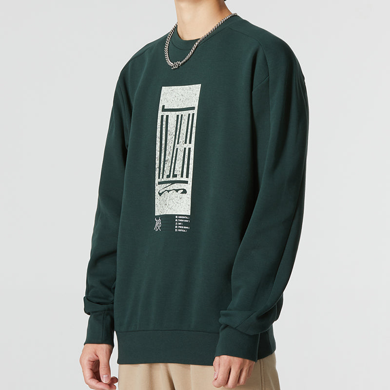 Men's adidas Wj Logo Swt Round Neck Pullover Alphabet Athleisure Casual Sports Green HM2945