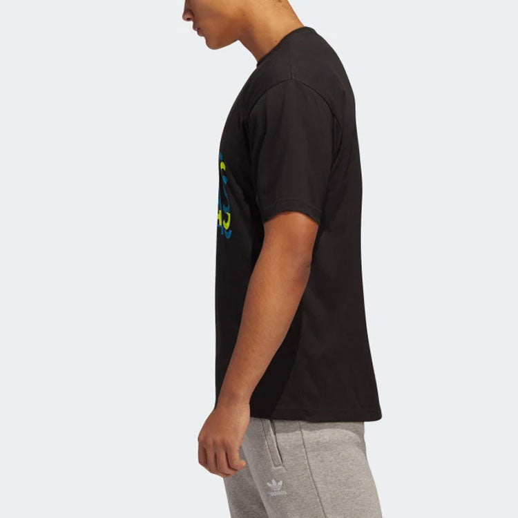 adidas originals Alphabet Printing Casual Sports Short Sleeve Black GL6871