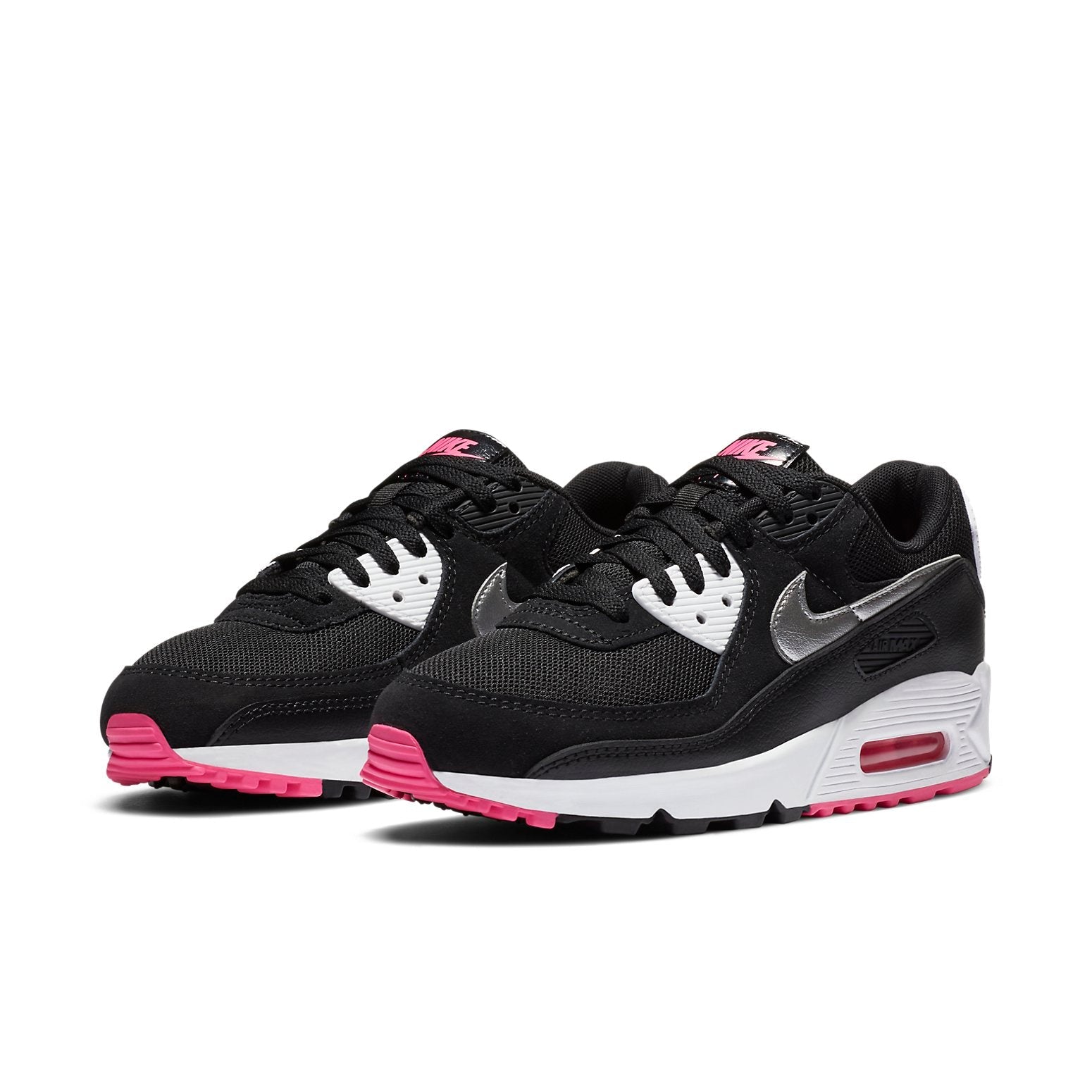 (WMNS) Nike Air Max 90 'Black Metallic Silver' DA4281-001