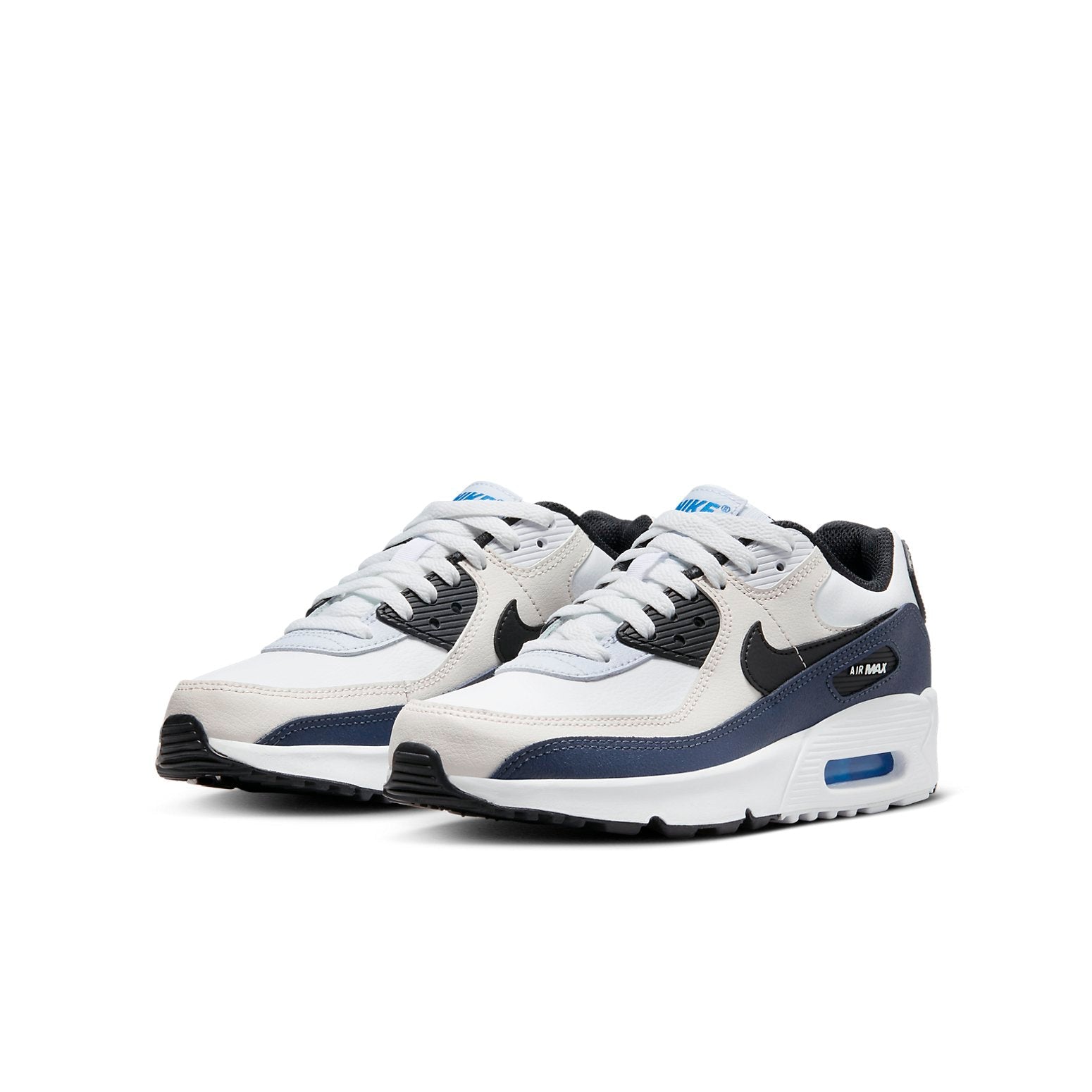 (GS) Nike Air Max 90 Leather 'Beige Thunder Blue' CD6864-404