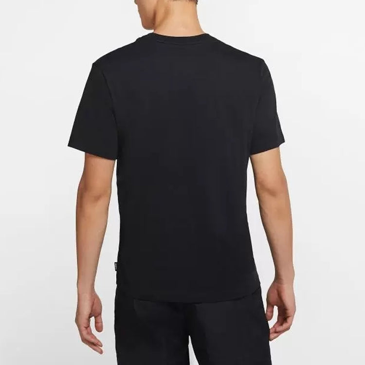 Men's Nike Contrasting Colors Logo Sports Round Neck Short Sleeve Black T-Shirt DJ4392-010