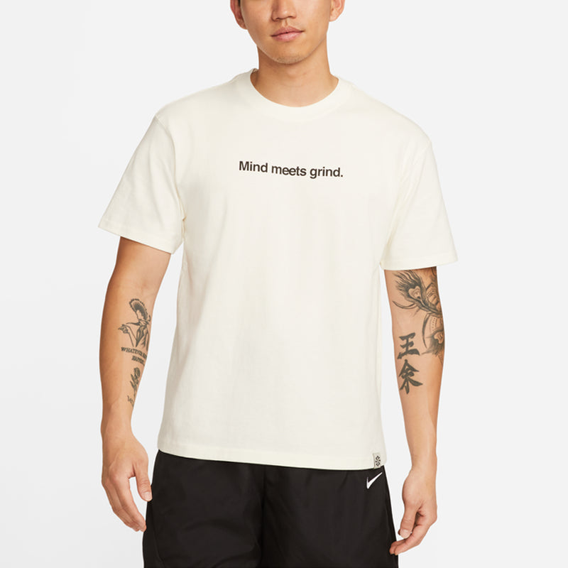 Nike Loose Pattern Printing Round Neck Casual Loose Short Sleeve Creamy White DQ1906-133