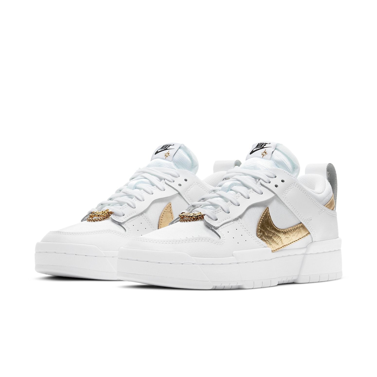 (WMNS) Nike Dunk Low Disrupt 'White Metallic Gold' DD9676-100