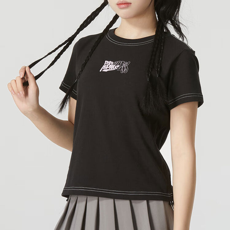 (WMNS) PUMA Graphic Short Top 'Black' 626865-01