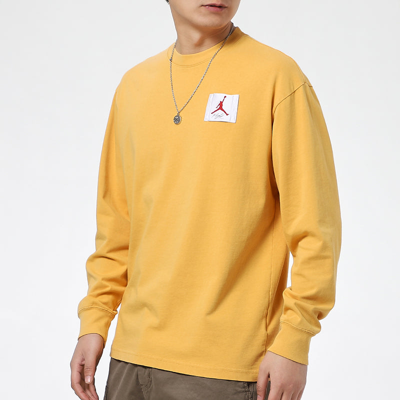 Air Jordan Logo Print Crew-neck Sports 'Flight Yellow' DD0966-217