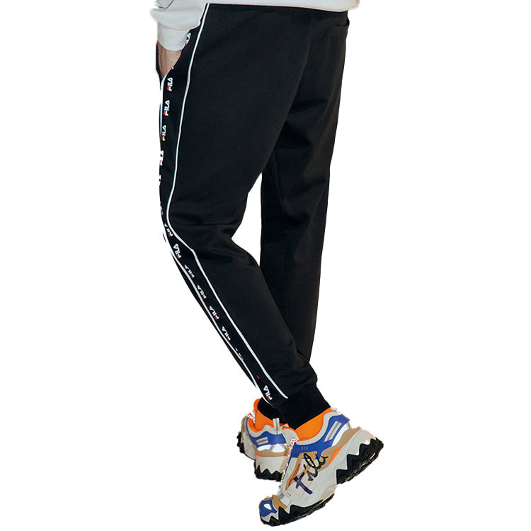 Fila Logo Knit Casual Sports Bundle Feet Long Pants Black T11M032606F-BK