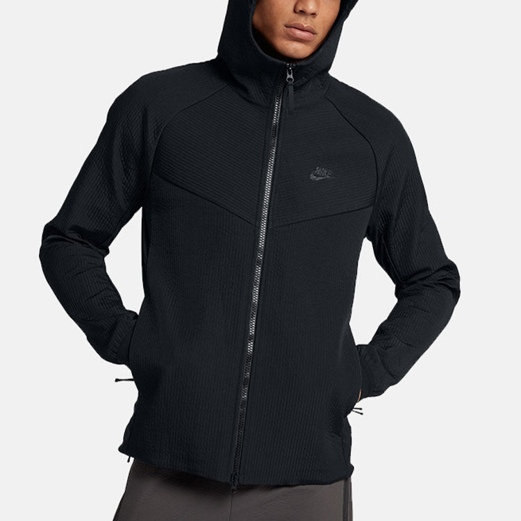 Nike Logo Printing Splicing Hooded Jacket Black 928552-010