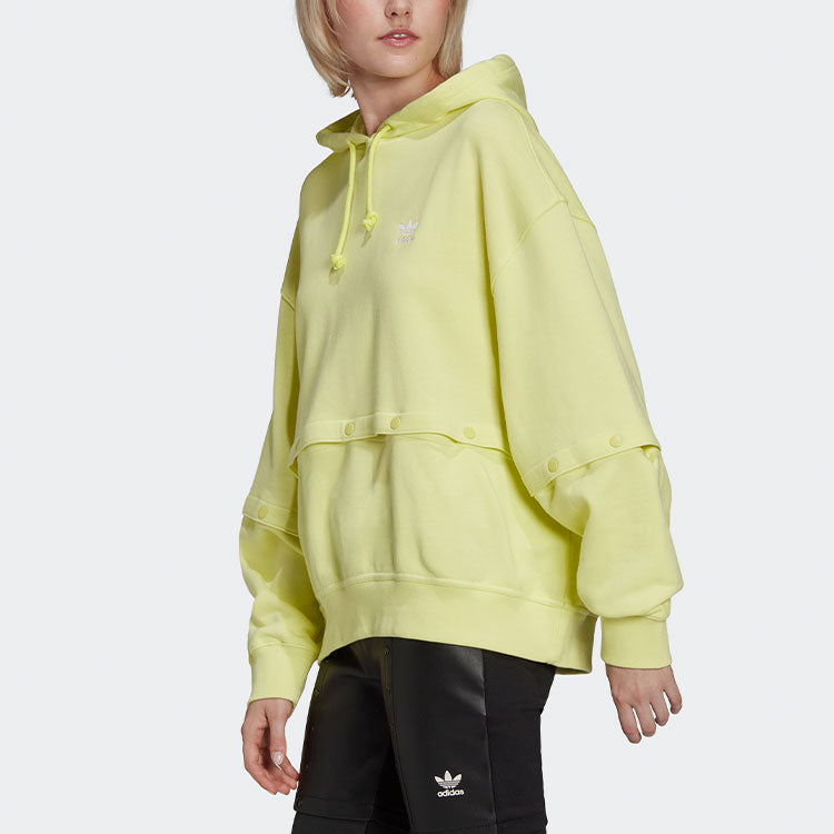 (WMNS) adidas Always Original Snap-Button Hoodie 'Yellow' HC5435