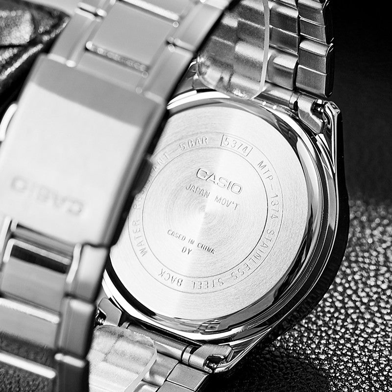 CASIO Couple Waterproof Stainless Steel Strap SilverWhite Analog MTP-1374D-1A&LTP-2064A-7A2