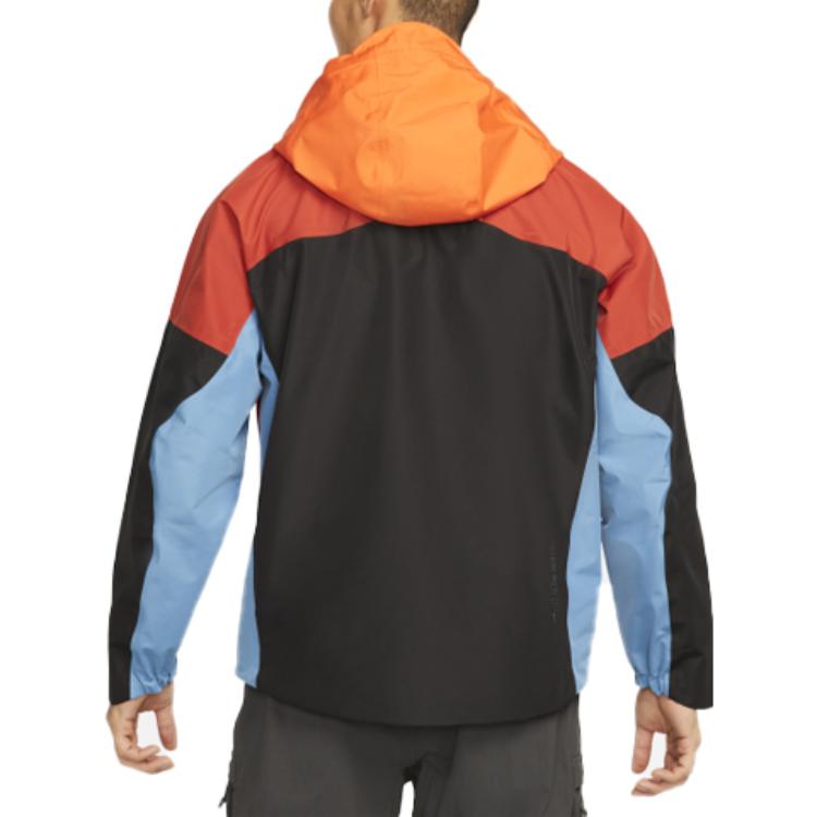 Nike Contrasting Colors Casual waterproof Hooded Jacket Orange DB3560-817