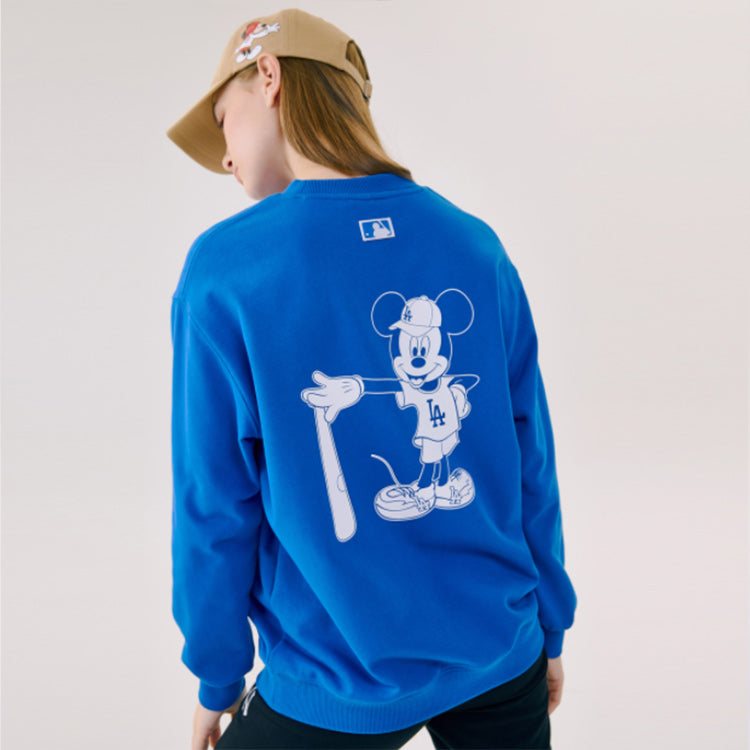 MLB Disney Mickey Crossover Long Sleeves Loose Unisex Blue 31MTK2011-07U