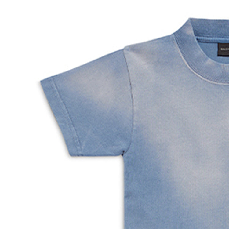 (GS) Balenciaga Back T-shirt 'Blue White' 681864TPVK14313