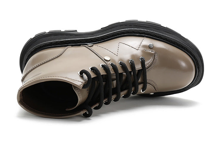 (WMNS) Alexander McQueen Lace Up Ankle Boots 'Khaki' 595469WHZ812610