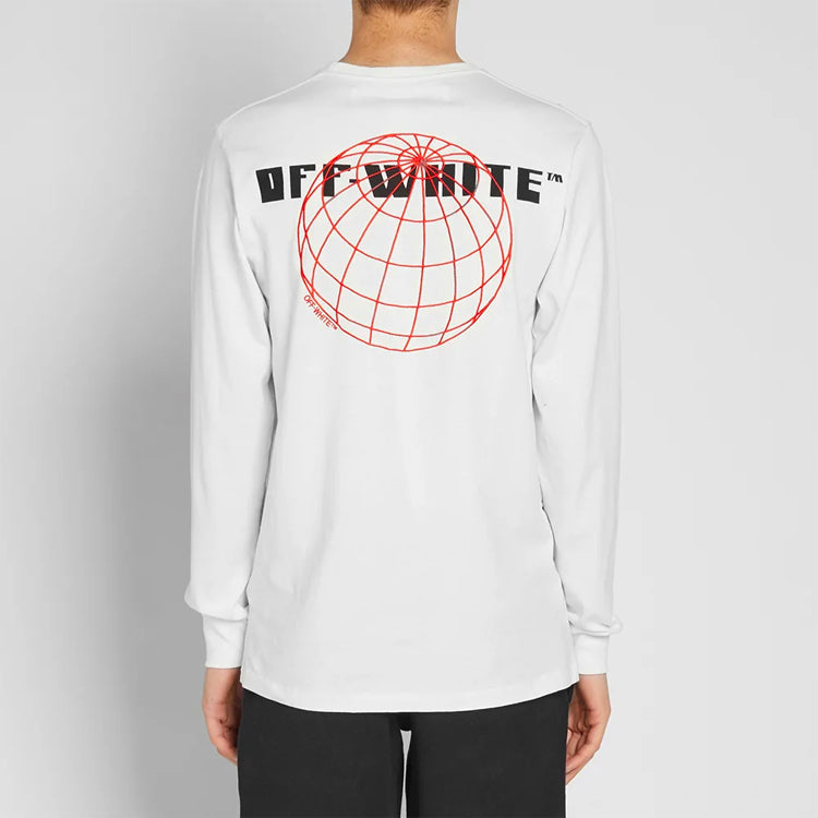 Off-White Pattern Printing Round Neck Long Sleeves Loose Fit White OMAB001E181850260120