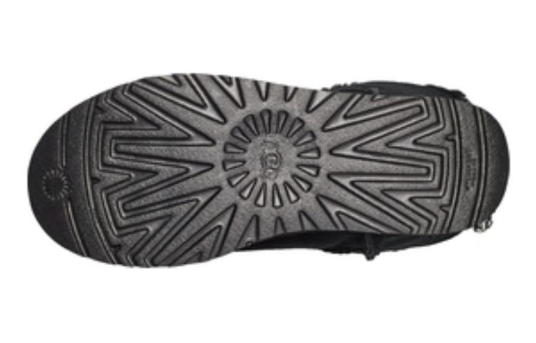 (WMNS) UGG Checkered Bow Short Snow Boots 'Black' 1138132-BLK