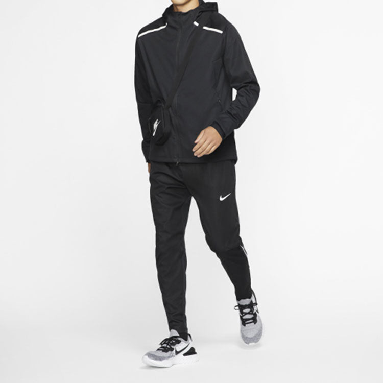 Nike Shield Reflective Zipper Sports Hooded Jacket Black BV4881-010