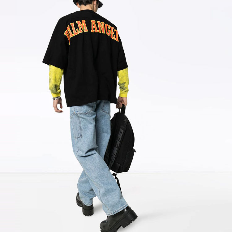 PALM ANGELS New College Logo Oversized Tee Logo Tee PMAA047R204130271088