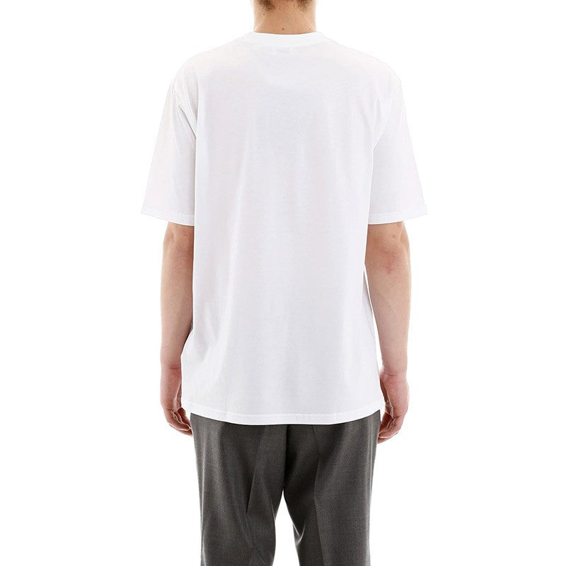 Burberry Cotton Logo Printing Classic Short Sleeve Unisex White 8026017