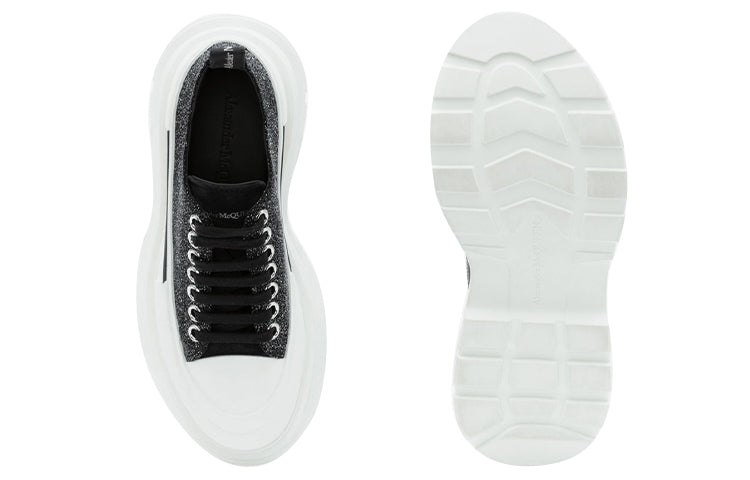 (WMNS) Alexander McQueen Tread Slick Lace Up Low 'Galaxy Black' 633902WHW571027