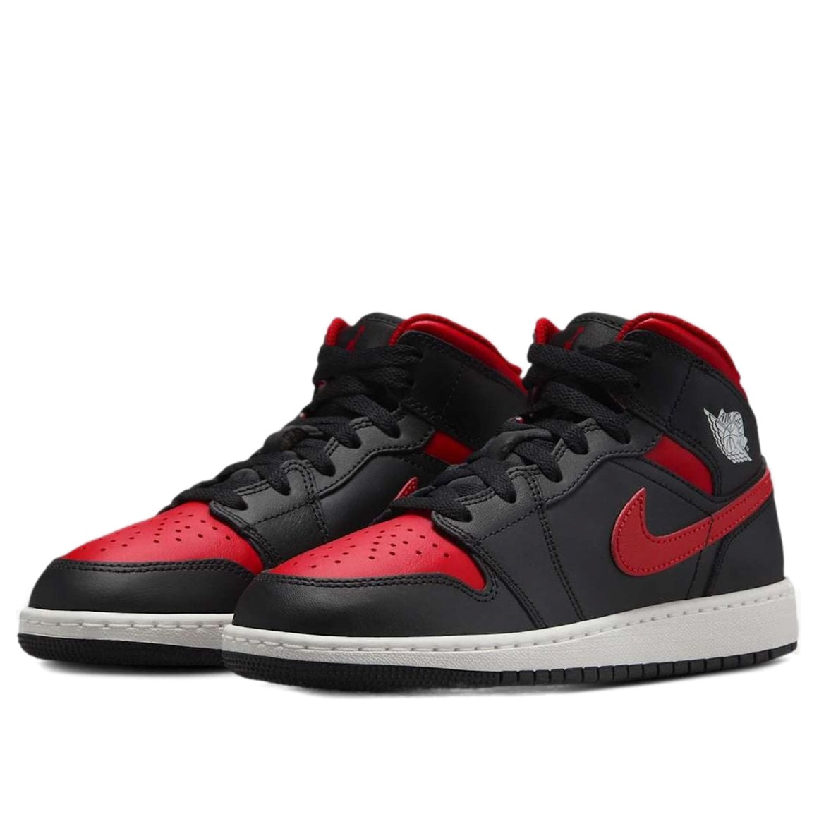 (GS) Air Jordan 1 Mid 'Black Summit White Varsity Red' DQ8423-067