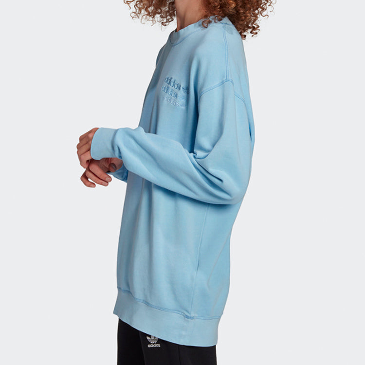 adidas originals Casual Sports Knit Round Neck Pullover Sky Blue GL6161