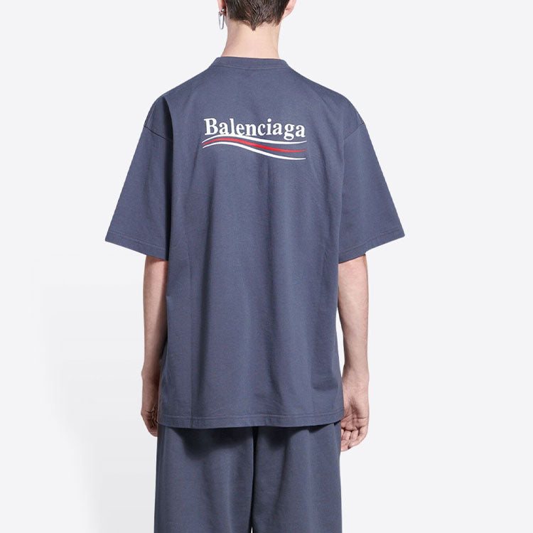 Balenciaga Political Campaign T-Shirt Large Fit 'Dark Grey' 641675TKVJ11366