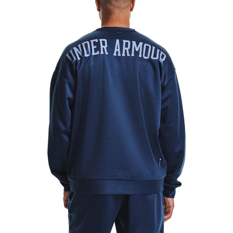 Men's Under Armour Recover Round Neck Training Loose Sports Navy Blue 1361757-408