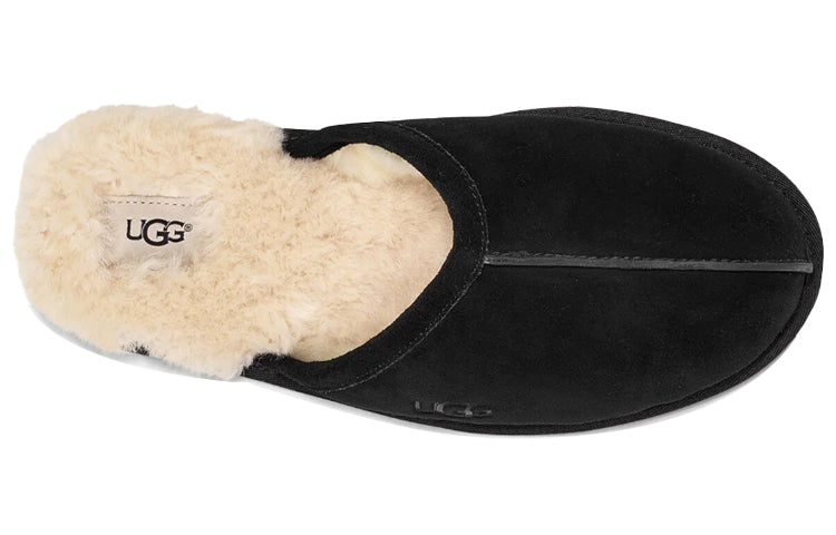 UGG Scuff Slipper Fleece Lined Black Slippers 1101111-BLK