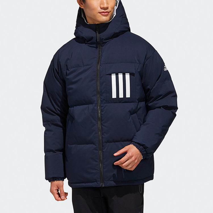 adidas Reversible hooded Sports Down Jacket Navy Blue EH4010