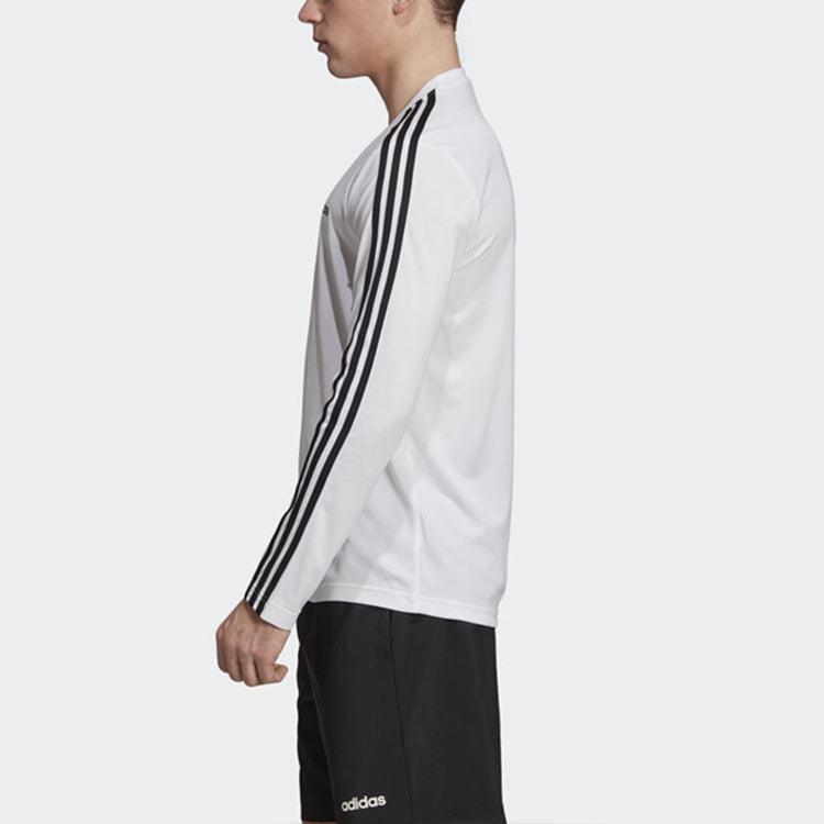 adidas logo Printing Casual Sports Round Neck Pullover Long Sleeves White EI5646