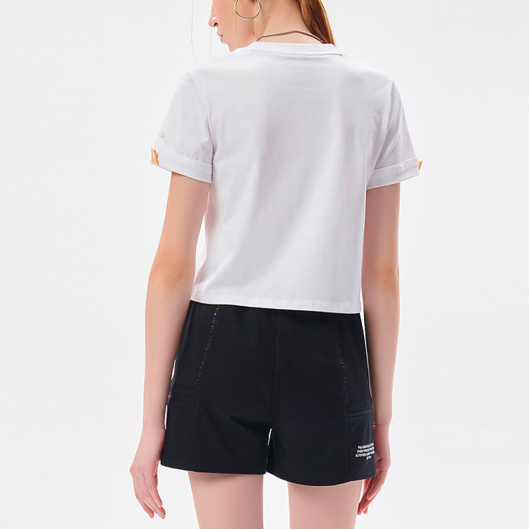 FILA FUSION Logo Printing Round Neck Sports Short Sleeve White T-Shirt T11W133104F-WT