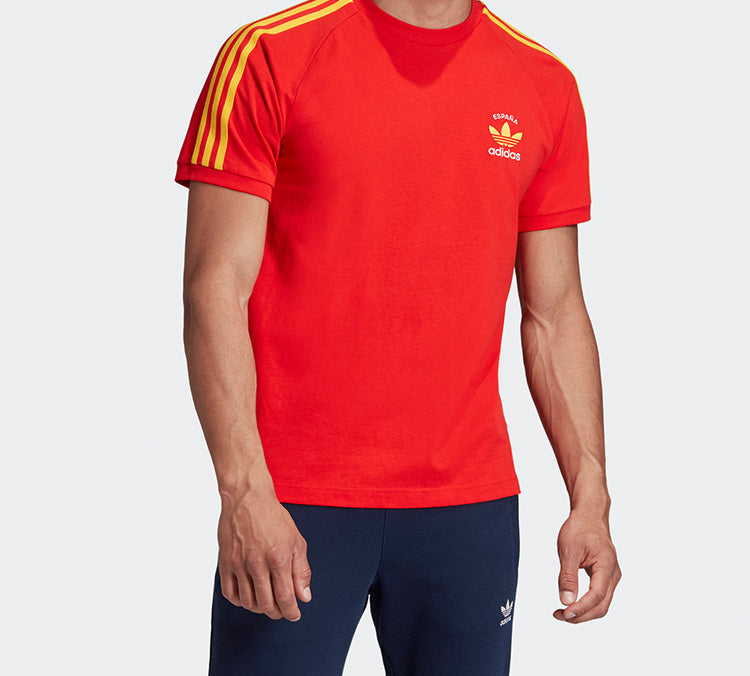 adidas originals MENS 3-S Sports Short Sleeve Pink/Red GP1919