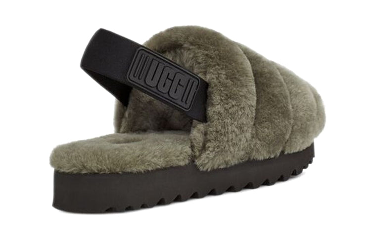 (WMNS) UGG Super Fluff Slipper 'Olive Green' 1121751-BTOL