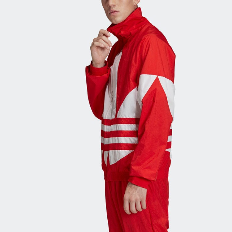 adidas originals Bg Trefoil TT Large logo Sports Jacket Red FM9891