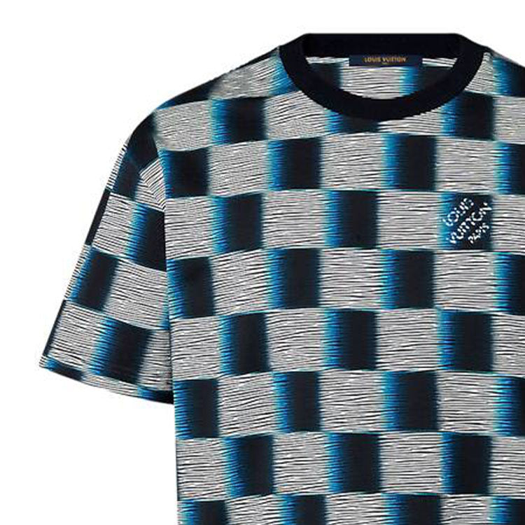 LOUIS VUITTON Damier Cotton T-Shirt 'Dark Night Blue' 1AFB33