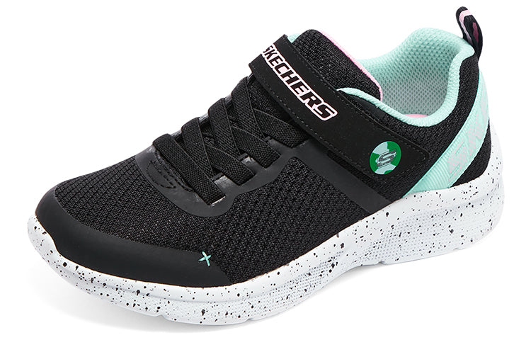 (GS) Skechers Microspec Lifestyle Shoes 'Black Turquoise White' 302488L-BKAQ