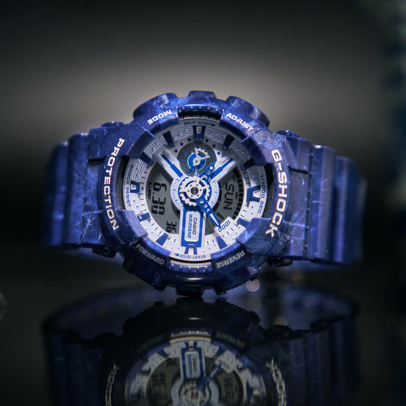 CASIO G-Shock Analog-Digital 'Blue' GA-110BWP-2APFQ