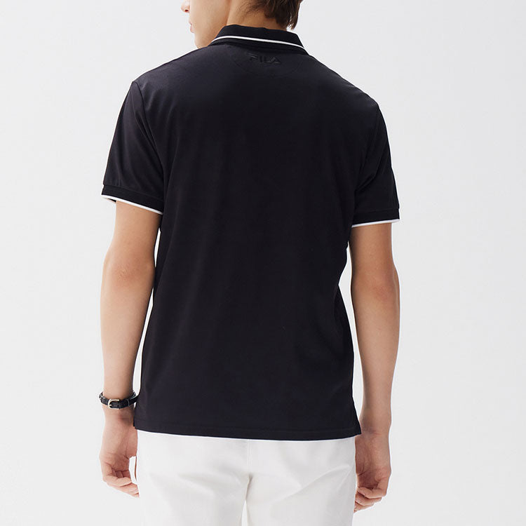 Men's FILA Business Casual Short Sleeve polo Black Polo Shirt F11M128106F-BK