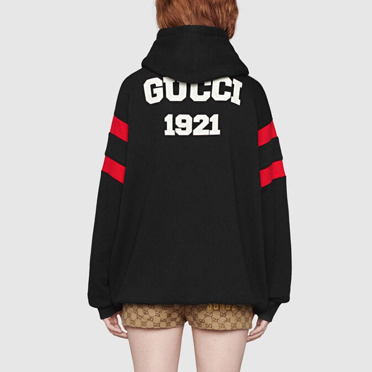 (WMNS) Gucci 100 Cotton Hoodie 'Black' 660282-XJDW6-1152