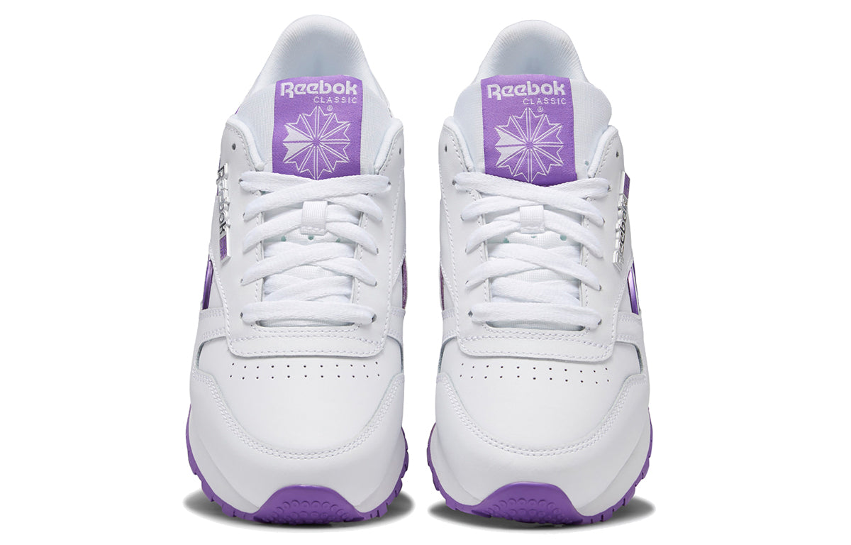 (WMNS) Reebok Classic Leather Sports Casual Shoes 'White Purple' DV8757