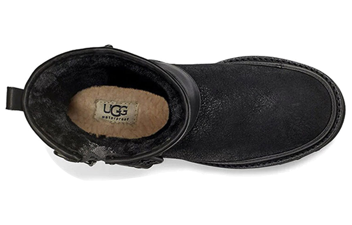 (WMNS) UGG Rebel Biker Snow Boots Black 1103852-BLK