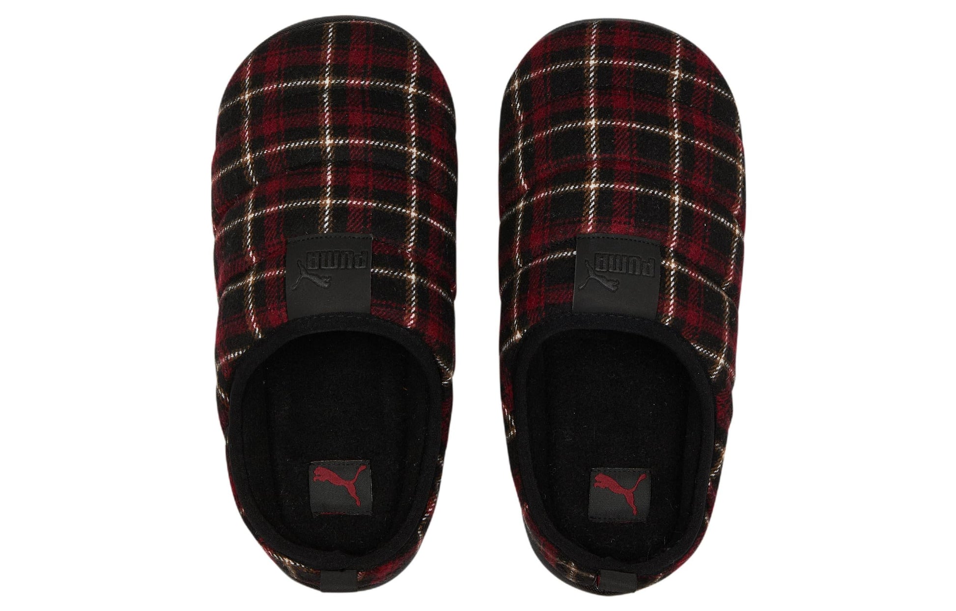 PUMA Scuff Flannel Slip-On 'Black Red' 386338-01