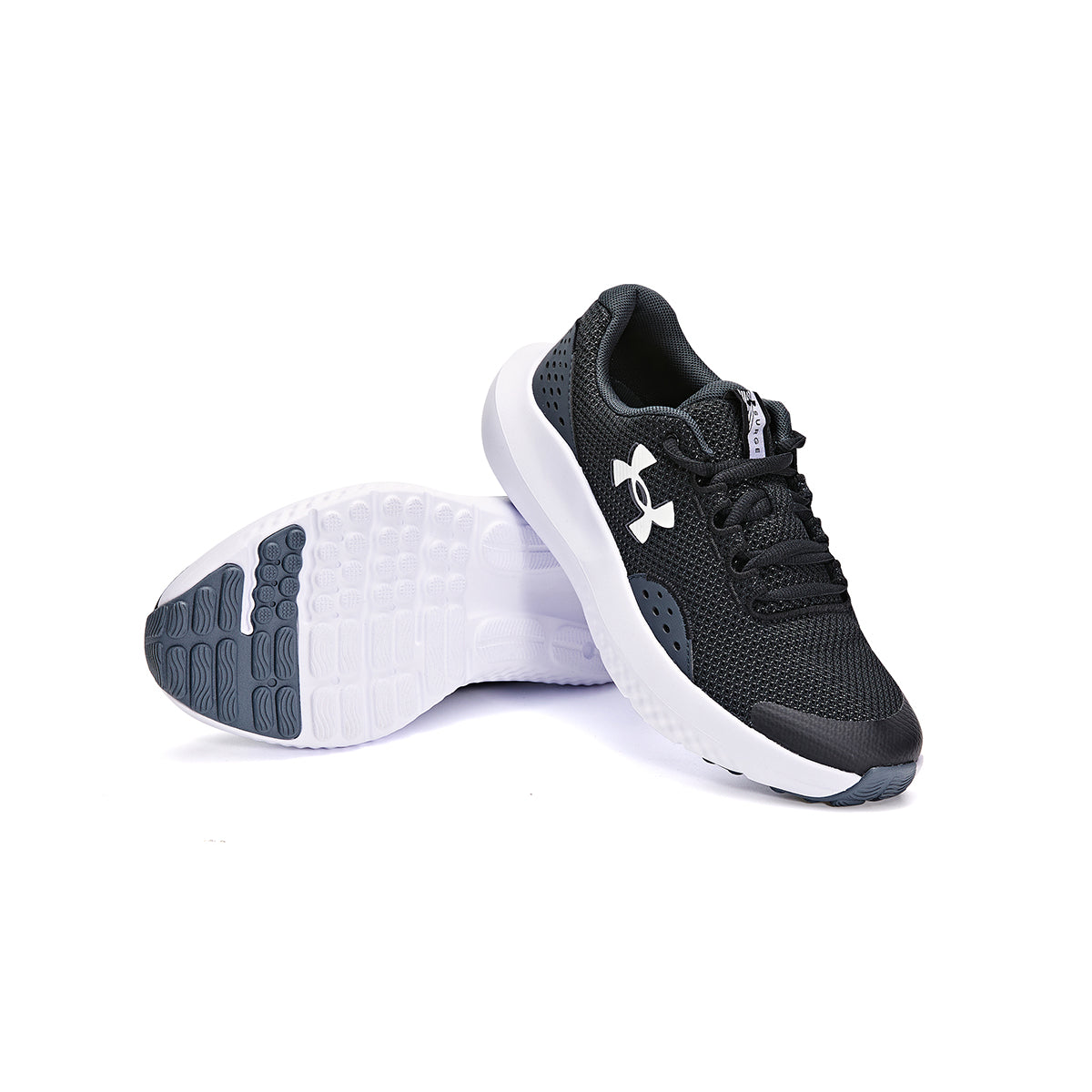 (GS) Under Armour Surge 4 Running Shoes 'Black White' 3027103